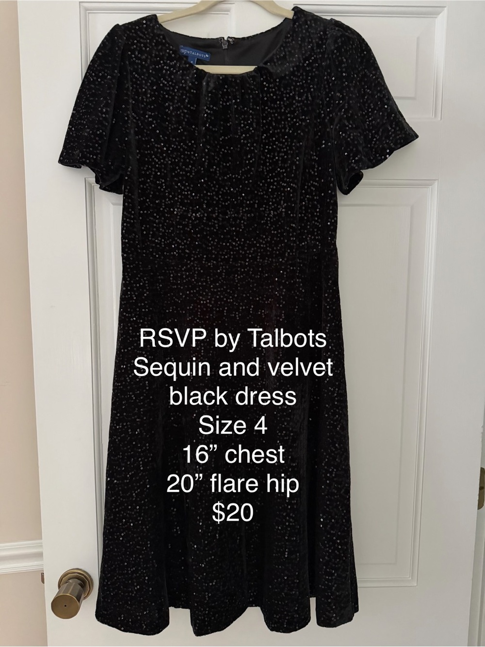 Black Sequin Velvet Dress